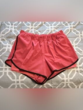 Women's Athletic Shorts in Red with Black Trim